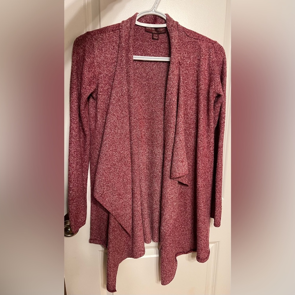 Barefoot Dreams Bamboo Chic Lite Red Open Front Cardigan Sweater